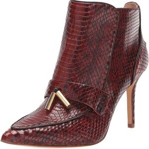 LOUISE ET CIE Women's Shiro Pointed Toe Ankle Boots Tassel Burnt Tawny